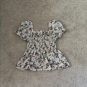 Floral Puff Sleeve Top